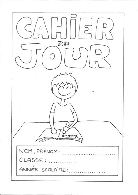 pages de garde cahier du jour ce1|page de garde modèle.